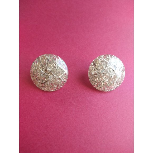 Vintage Gold Sparkle Clip-On Earrings for Christmas New Year Holiday - Picture 1 of 6